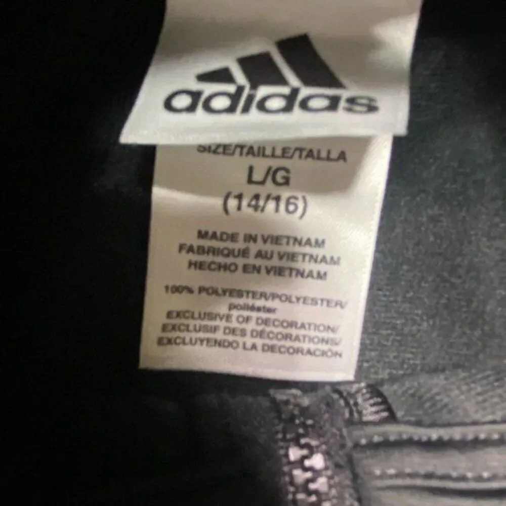 Adidas Boys Large Jacket Black and White